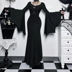 Autumn and Winter New Halloween Fashion Elegant Slim-fit Dress Bat Sleeve Fishtail Dress Women's Clothing