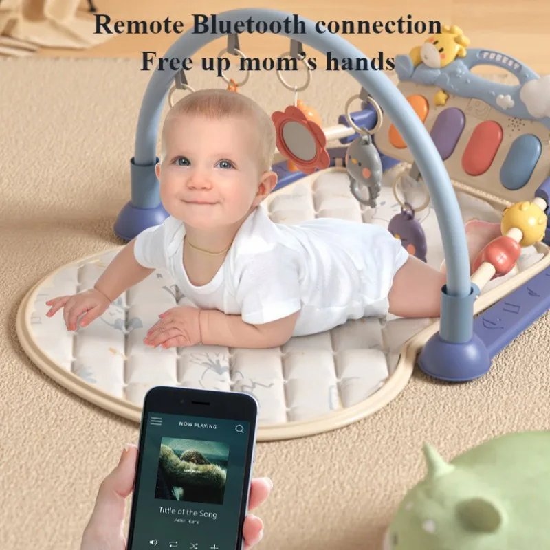 Baby Activity Gym Toy with Music Early Education Newborn Foot Toy Bluetooth Baby Play Mat Baby Kicking Toy Play Piano for Infant