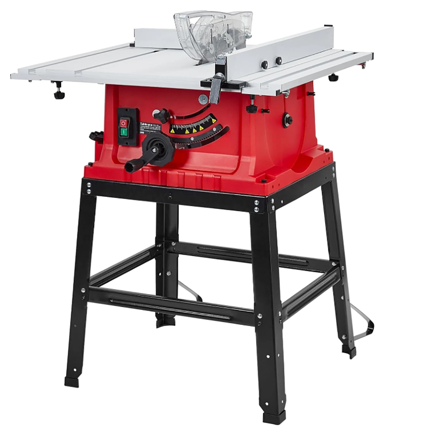 

10inch 15A 5000RPM Portable Table Saw With Stand & Safety Switch, Push Stick, 90°Cross Cut & 0-45°Cutting, For DIY Working