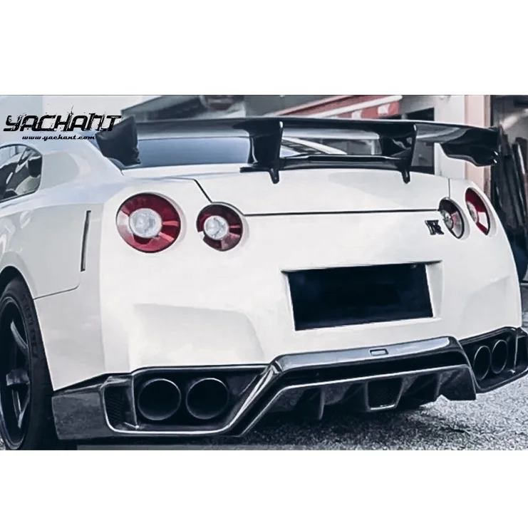 

Carbon Fiber 2008 to 2016 Nissan R35 GTR CBA DBA Tommy Kaira-Rowen Style Rear Lip For R35 GTR Rear Lip