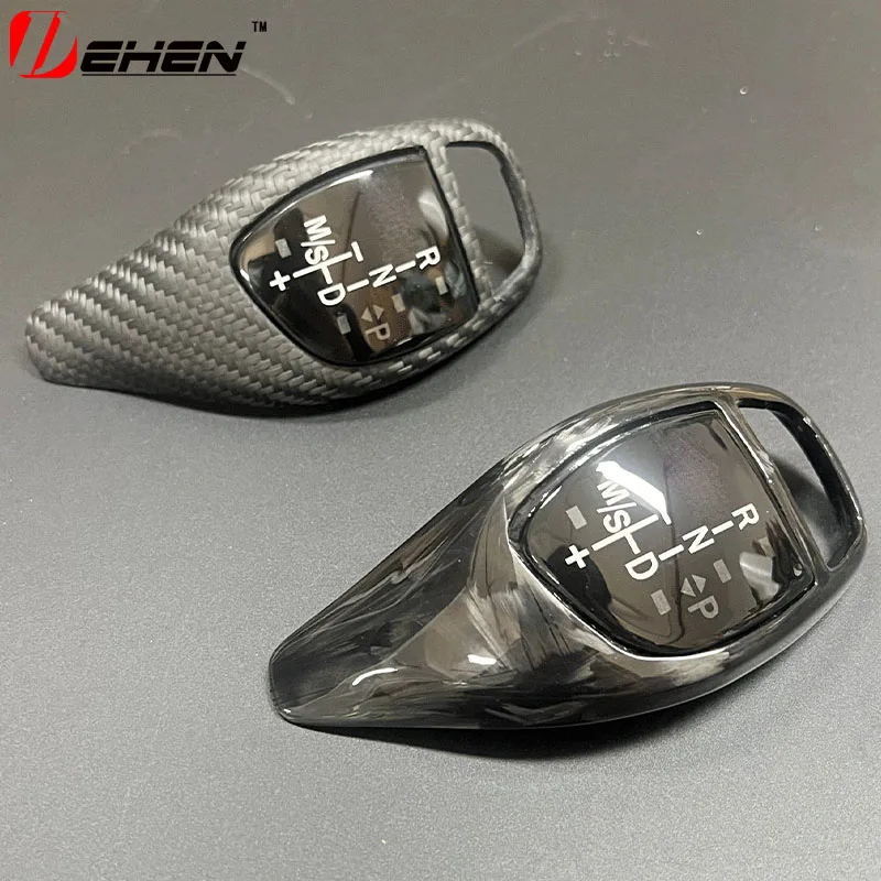 

Fit For BMW 1 2 3 Series F20 F21 F22 F23 F30 F31 F06 F12 F13 Front Gear Shift Knob Lever Cover Glossy Black Carbon Fiber Style