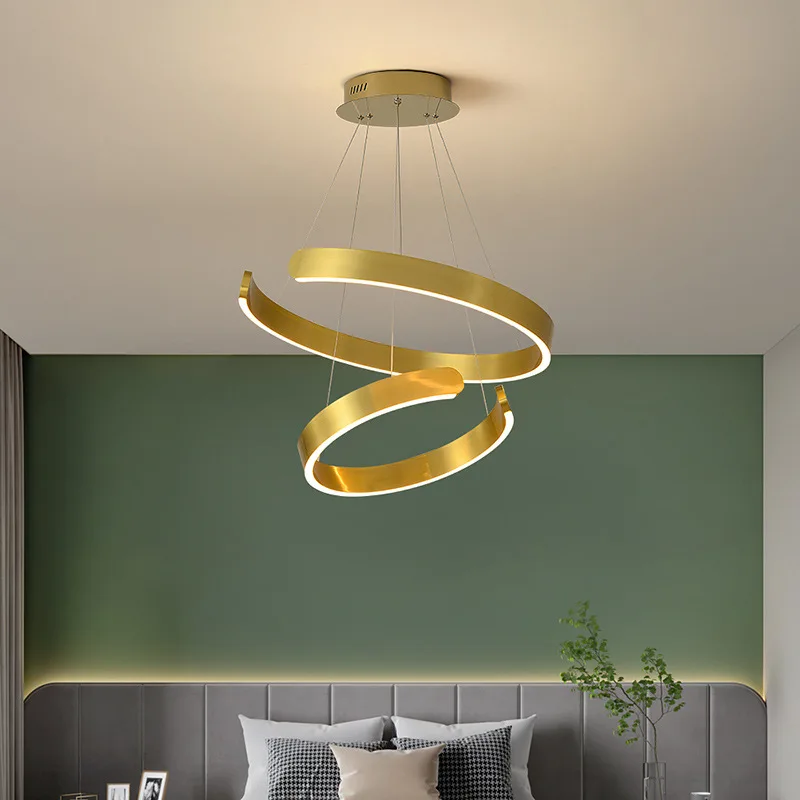 Nordic Hanging Ring Main Chandelier, Luz LED moderna, Design minimalista, Restaurante, Villa, Duplex, Hotel, Sala de estar