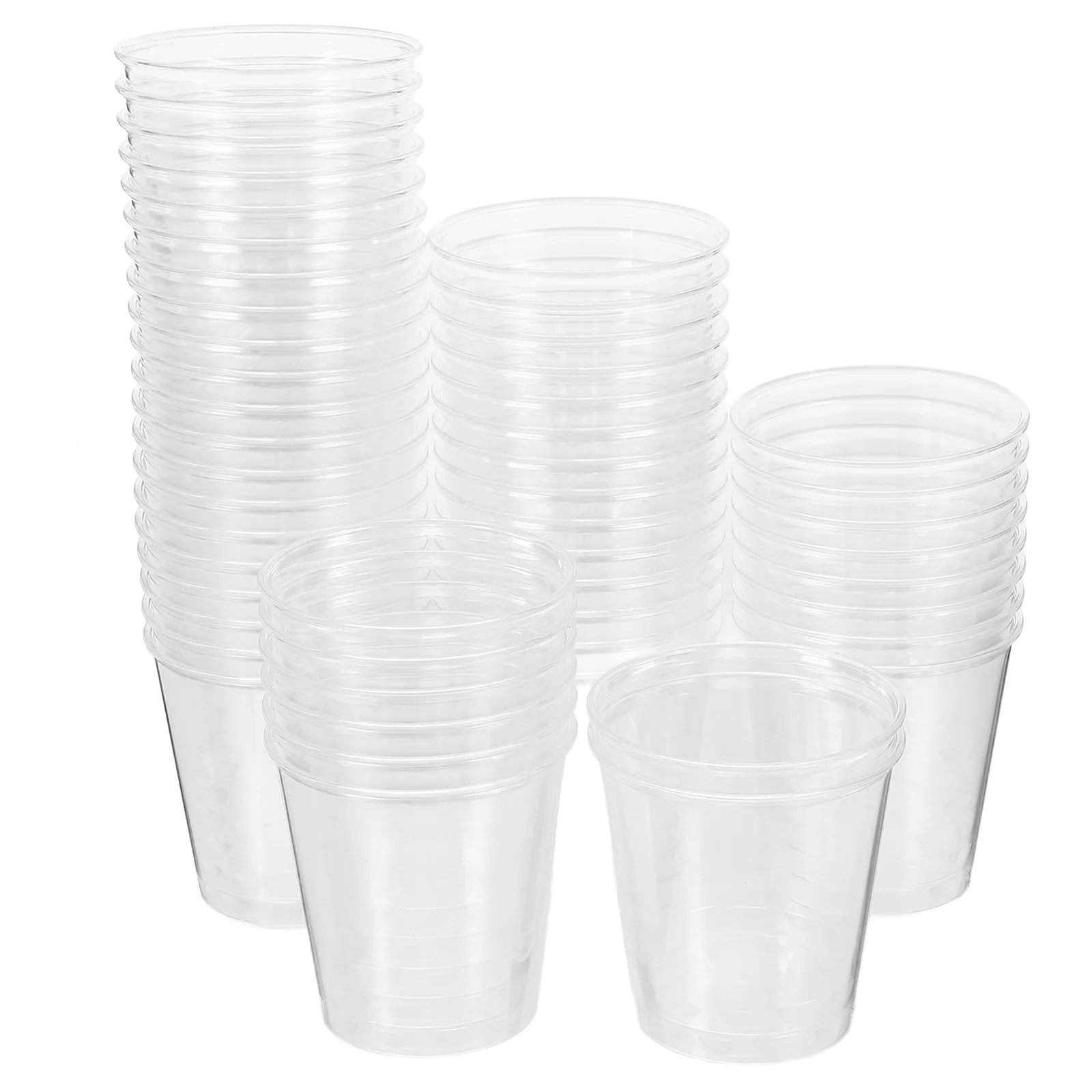 

100 Pcs Disposable Wineglass Measuring Cups Drink Plastic for Party Beer Mug Clear