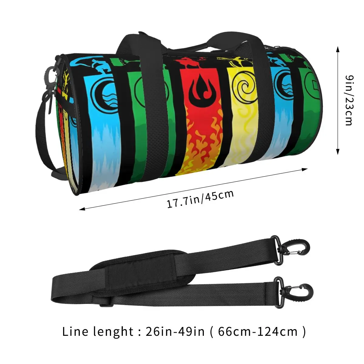 Gym Bag Element Symbols Sports Bag Gym Accessories A-Avatars Men Oxford Design Handbag Vintage Travel Fitness Bag