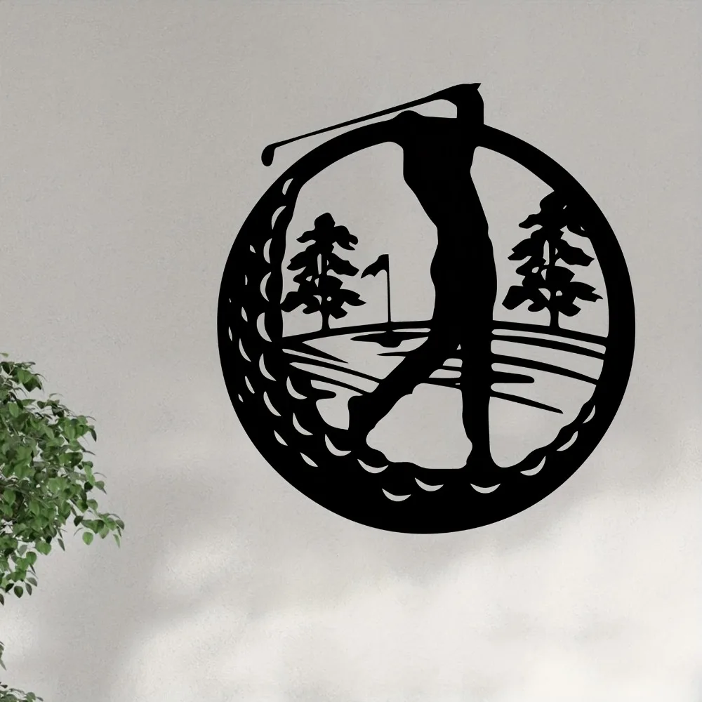 1pc Golf Player Metal Wall Art - Golfer Swing Action Figure, Weather-Resistant Iron Hook for Home Decor, Gift for Golf Lovers, f - view 4