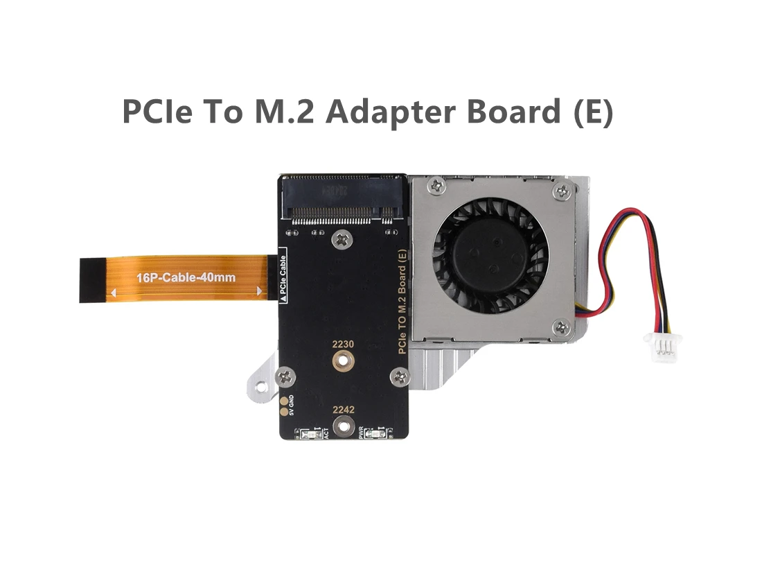 Placa adaptadora PCIe a M.2, transferencia de 8Gbps para refrigerador todo en uno Raspberry Pi 5, Compatible con discos duros NVMe 2242/2230