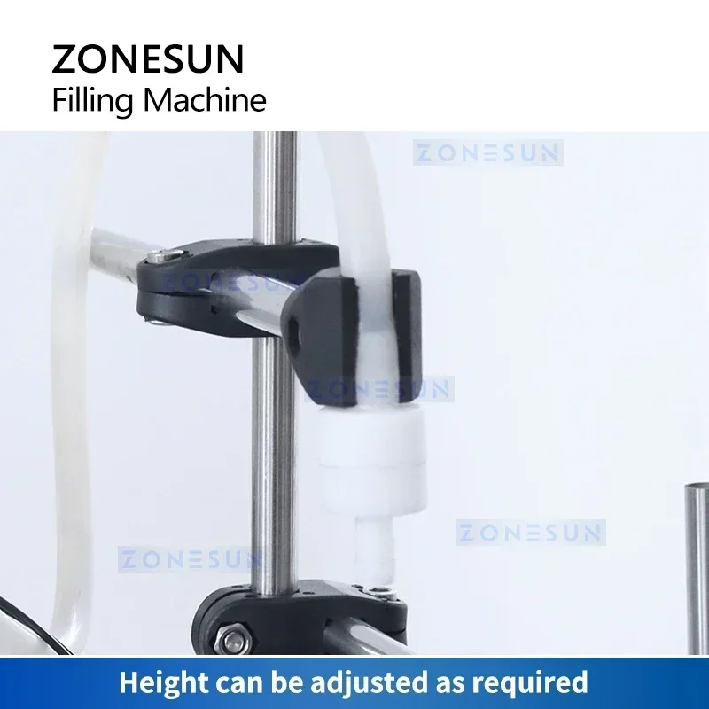 ZONESUN Automatische Flüssigkeitsflaschenfüllmaschine mit Förderband, magnetischer Pumpfüller, kleine Produktion ZS-MPYT250C