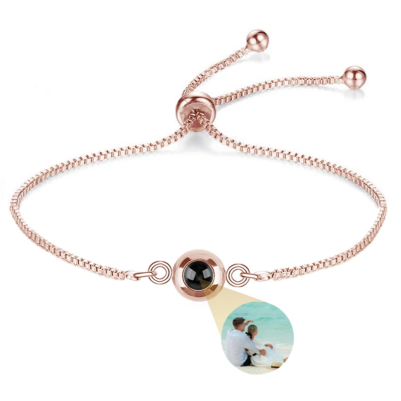 Personalisiertes Foto-Armband mit Bild im Inneren, 100 Sprachen 'Ich Liebe Dich' Projektions-Armband aus Edelstahl – Detail 11