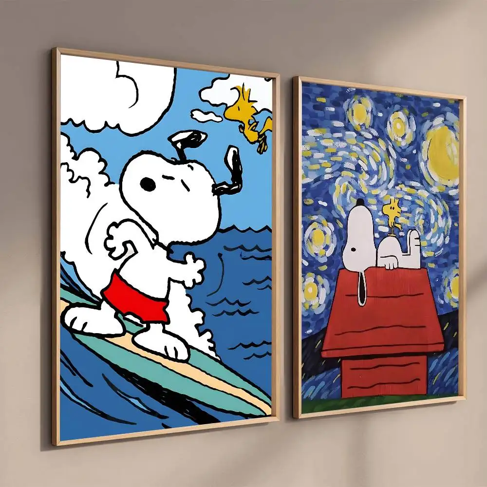 Cartoon Poster Posters Decorative Paintings Study Bedroom Bar Background Wall Murals Gifts 1Pc Anime S-Snoopy Cute view 3