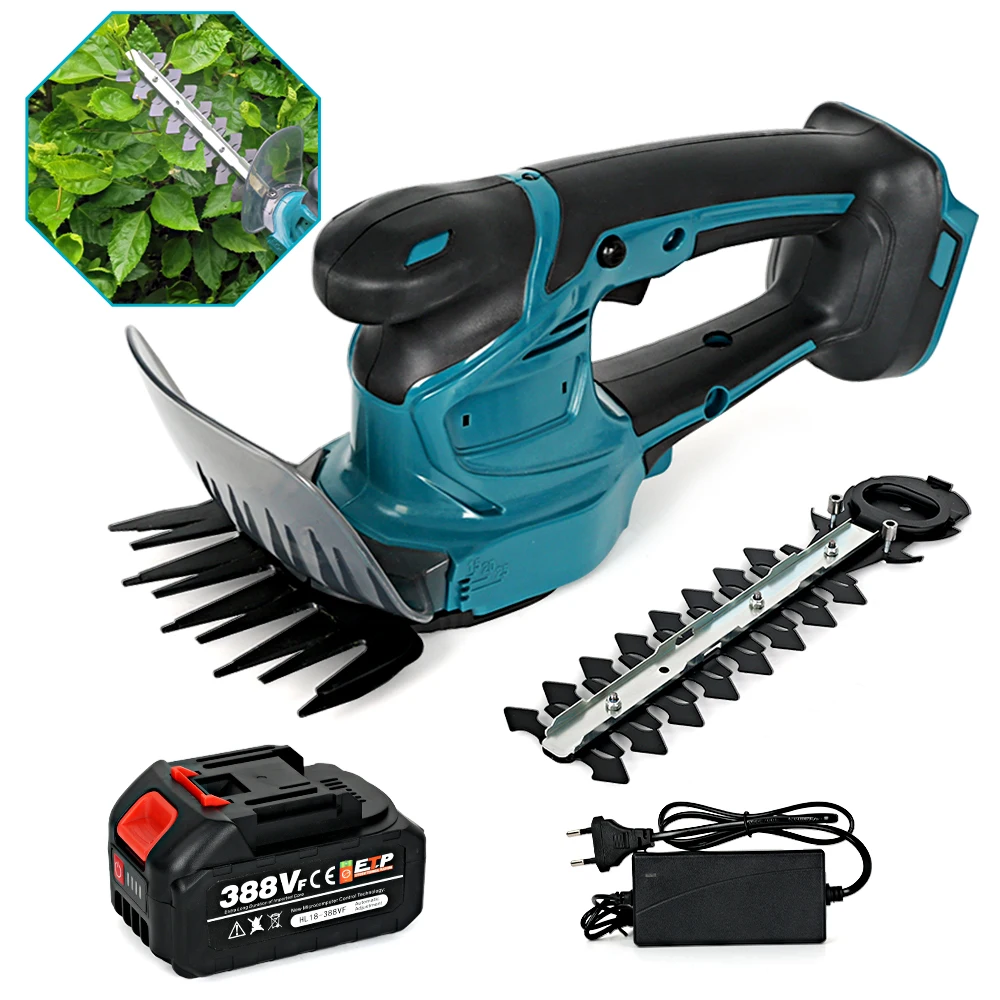 cordless recarregavel eletrica hedge trimmer jardim grama arbusto tesoura fit ferramenta de poder makita 18v bateria em 21v 01