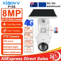 8MP 2K HD solar camera PTZ outdoor night vision security 4G SIM network camera with solar panel charging iCSee human detection