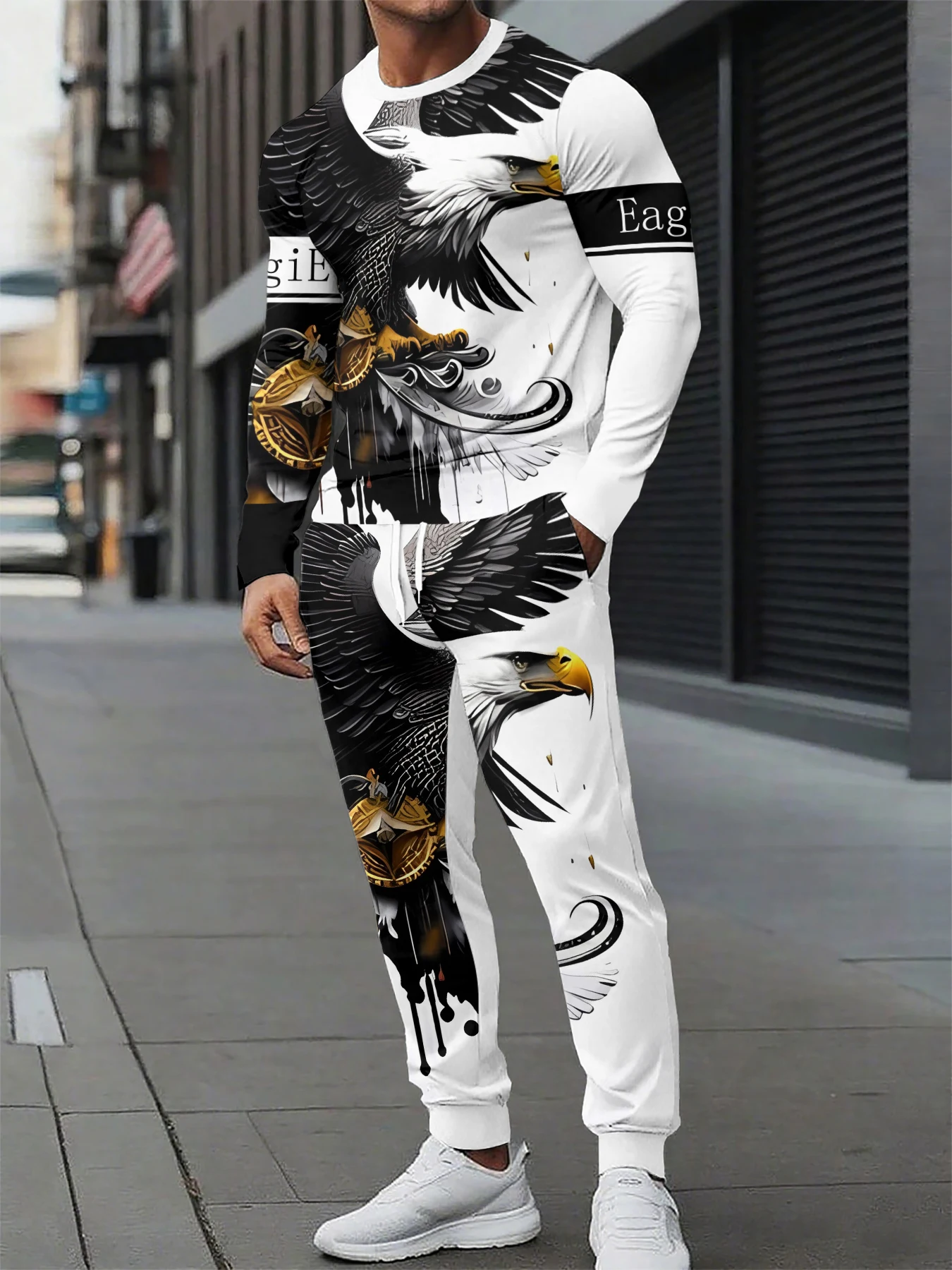 

Flame Lion Pullover Sets Printing Men Women Fashion Pant 2 Piece Sets Cosplay Tracksuit Suit Mens 2Pcs Sets