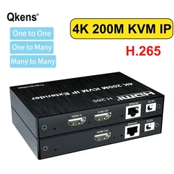 H.265 4K 200m HDMI KVM IP Ethernet Extender Via RJ45 Cat6 Cable Video Transmitter Receiver Splitter Converter Via Network Switch