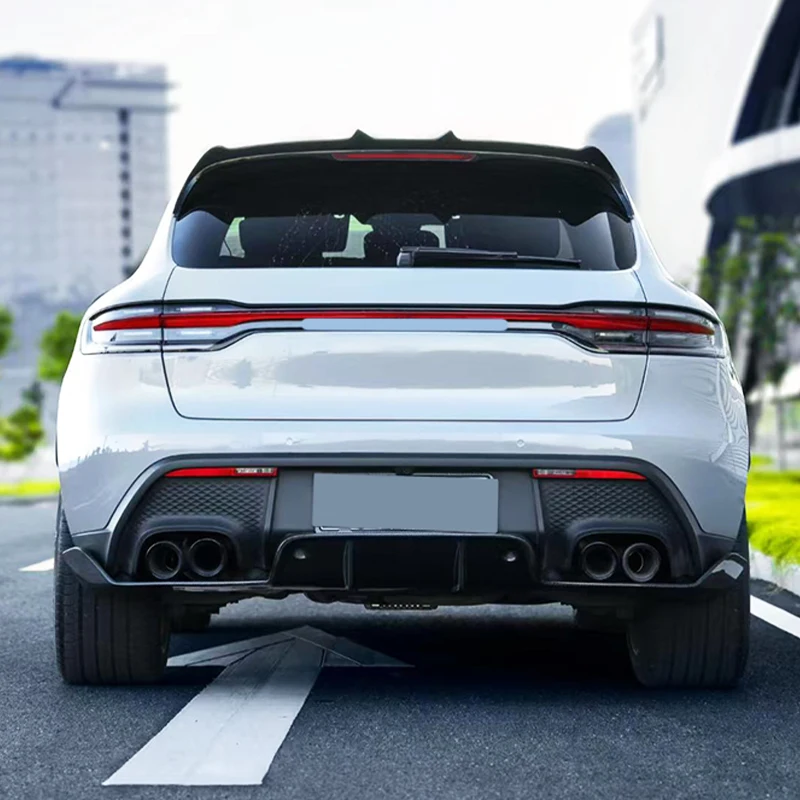 2022-2024 Car Modification Upgrade Carbon Fiber Surround Front Lip and Rear Lip Side Skirt Tail Fin Body Kit Suitable for Macan 3