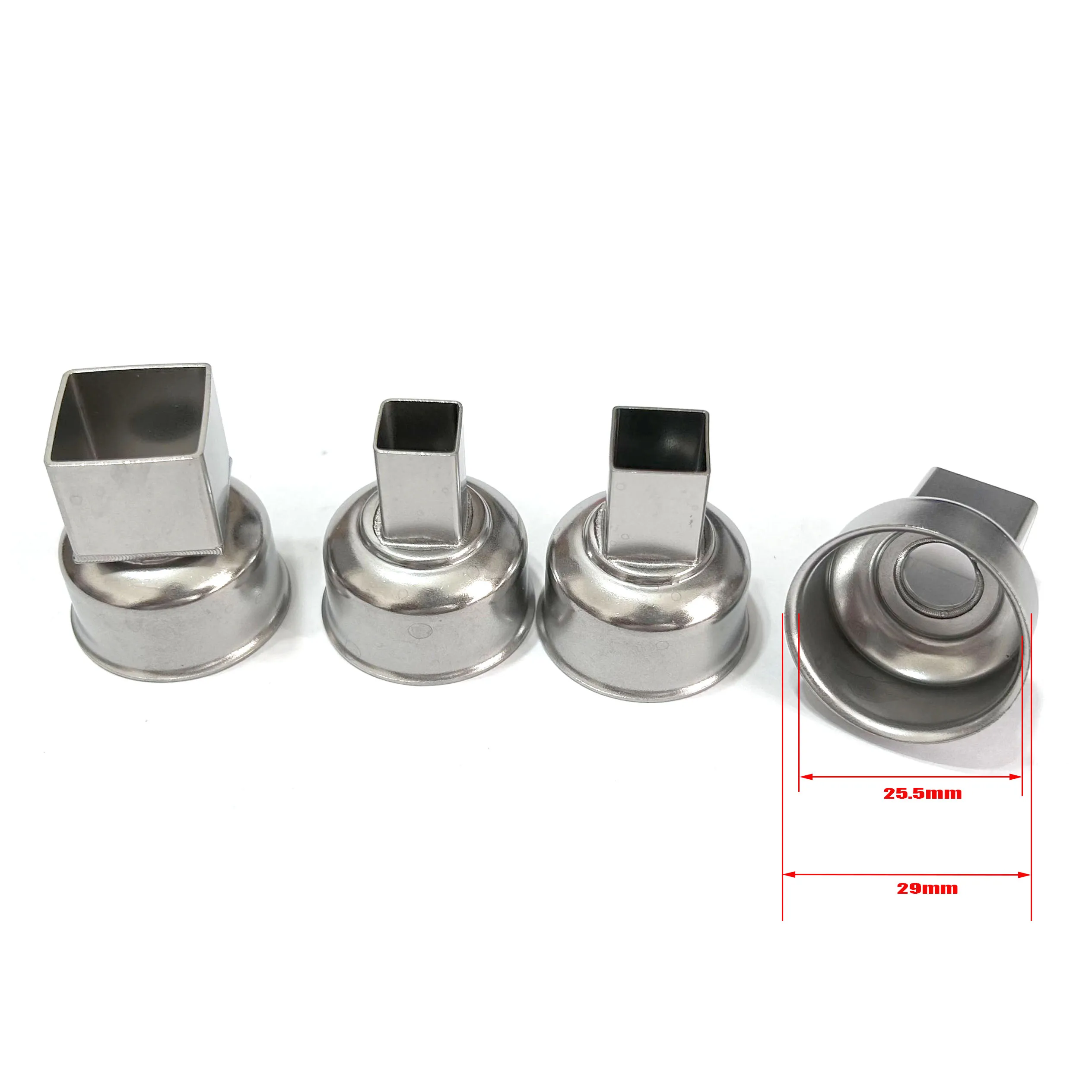 4PCS 10x10,12x12,15x15,18x18mm Heat Gun Nozzle Sleeve For Atten ST-862D BGA Rework Station Replacement Tips Straight Mouth Head