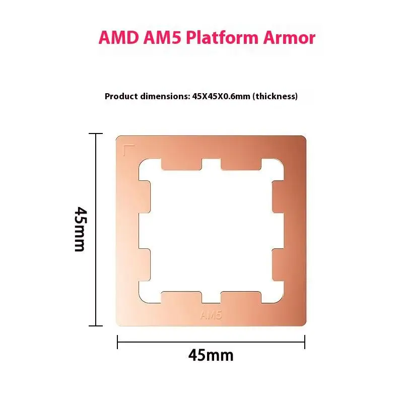 

1Pcs Copper CPU Cooling Pad AM5 Thermal Pastes Guard Contacts Frame For 7950X 7900X 7700X 7600X AM5