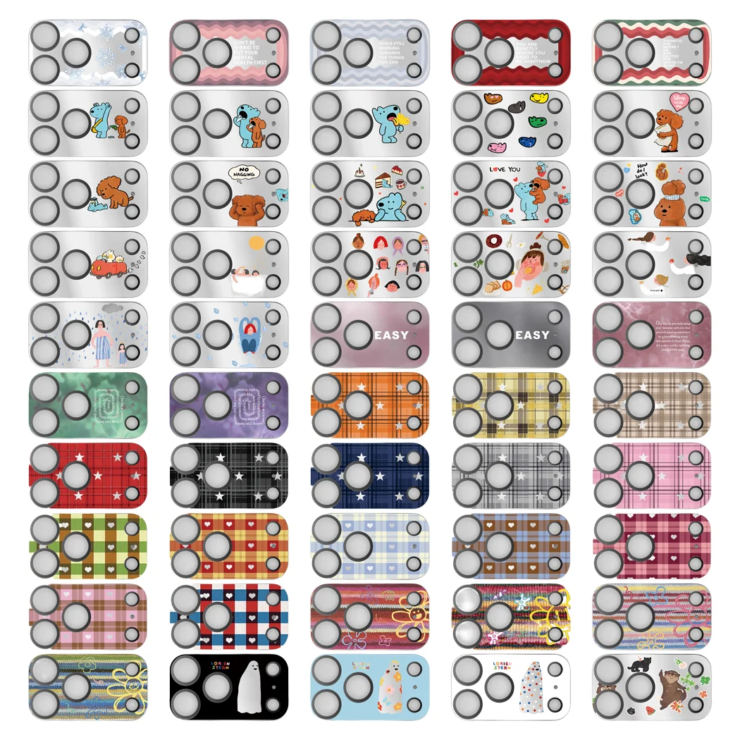 

1-50 Cartoon Electroplated Camera Lens Protector for iPhone 17 Pro Max / 17 Pro Scratch Resistant Glass Rear Cover