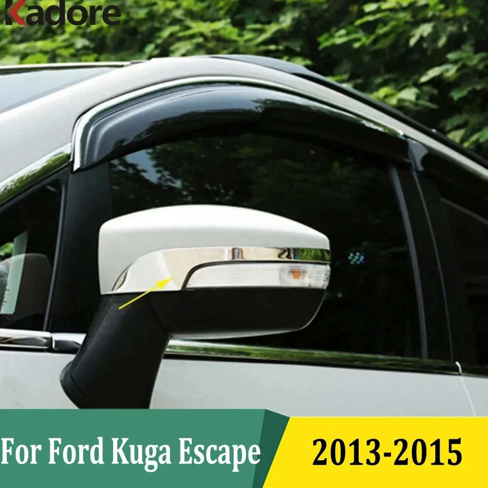 Para Ford Kuga 2013-2015 Ecosport 2013-2022 puerta lateral cromada espejos retrovisores cubierta embellecedora espejos un Pilar pegatina Accesorios