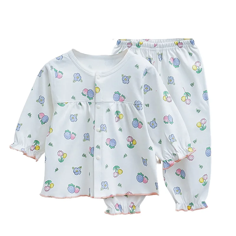 Little girl spring suit princess pure cotton class a baby two-piece set new cute style