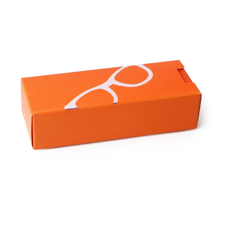 Sunglasses Box Gift Case for Glasses Trendy Orange Eyewear Cardboard Box Glasses Protection Case Glasses Accessories Custom Logo