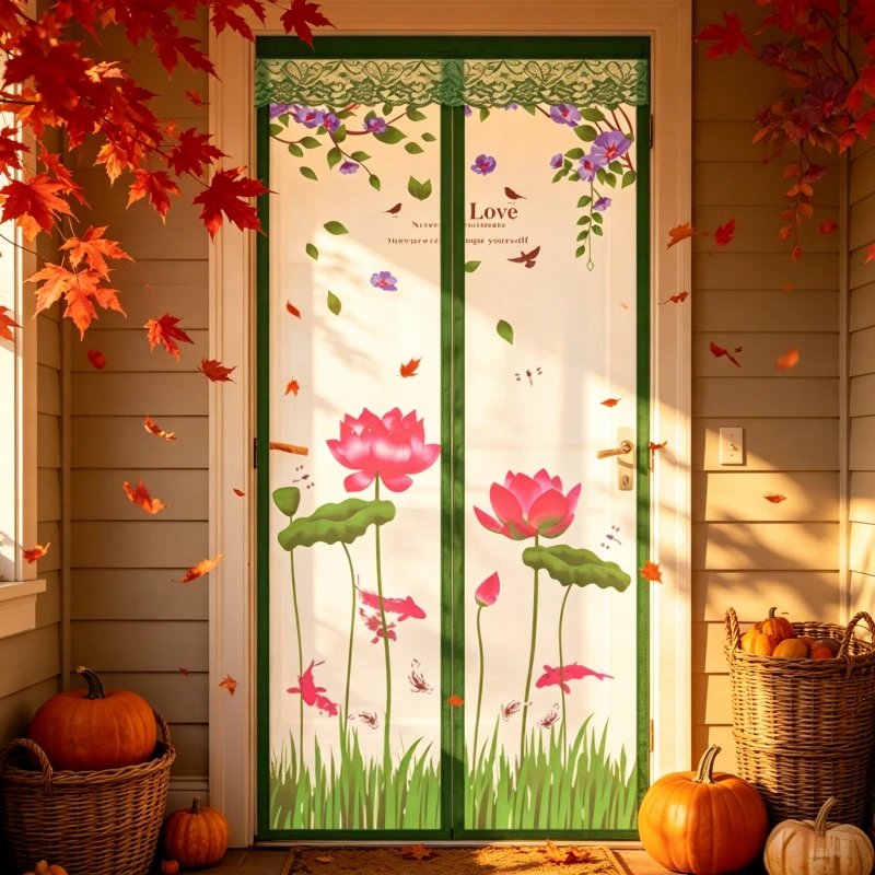 Magnetic Silent Magnetic Screen Door, Breathable and Effective Mosquito Prevention, Self-Adhesive No-Drill Installation
