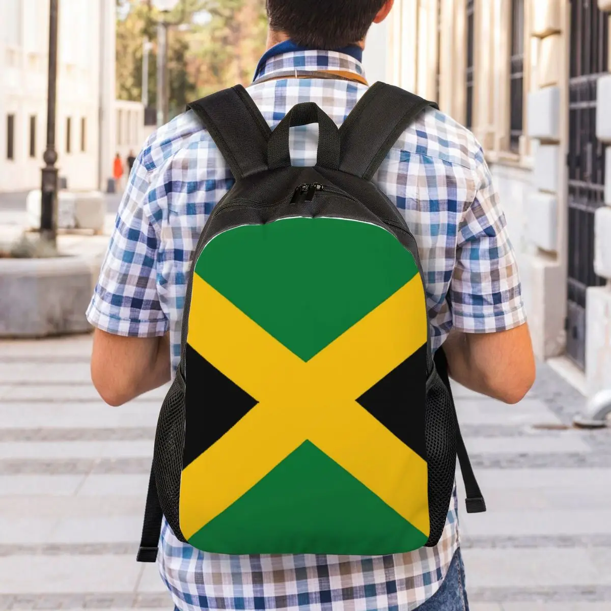 Custom Jamaican Flag Backpack Men Women Fashion Bookbag for College School Patriotism Bags