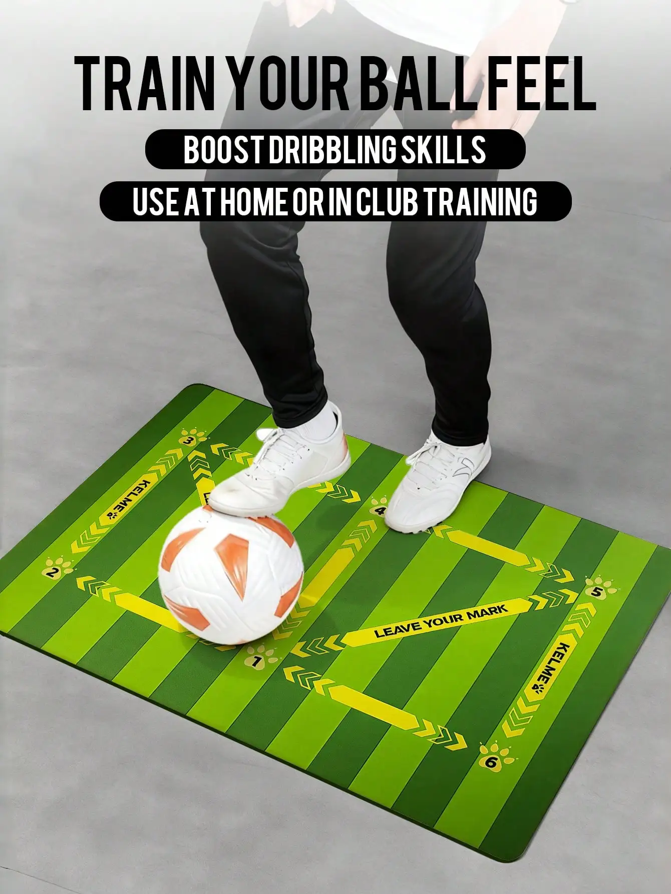 1800GSM Diatomite Football Training Mat for Dribbling Skills