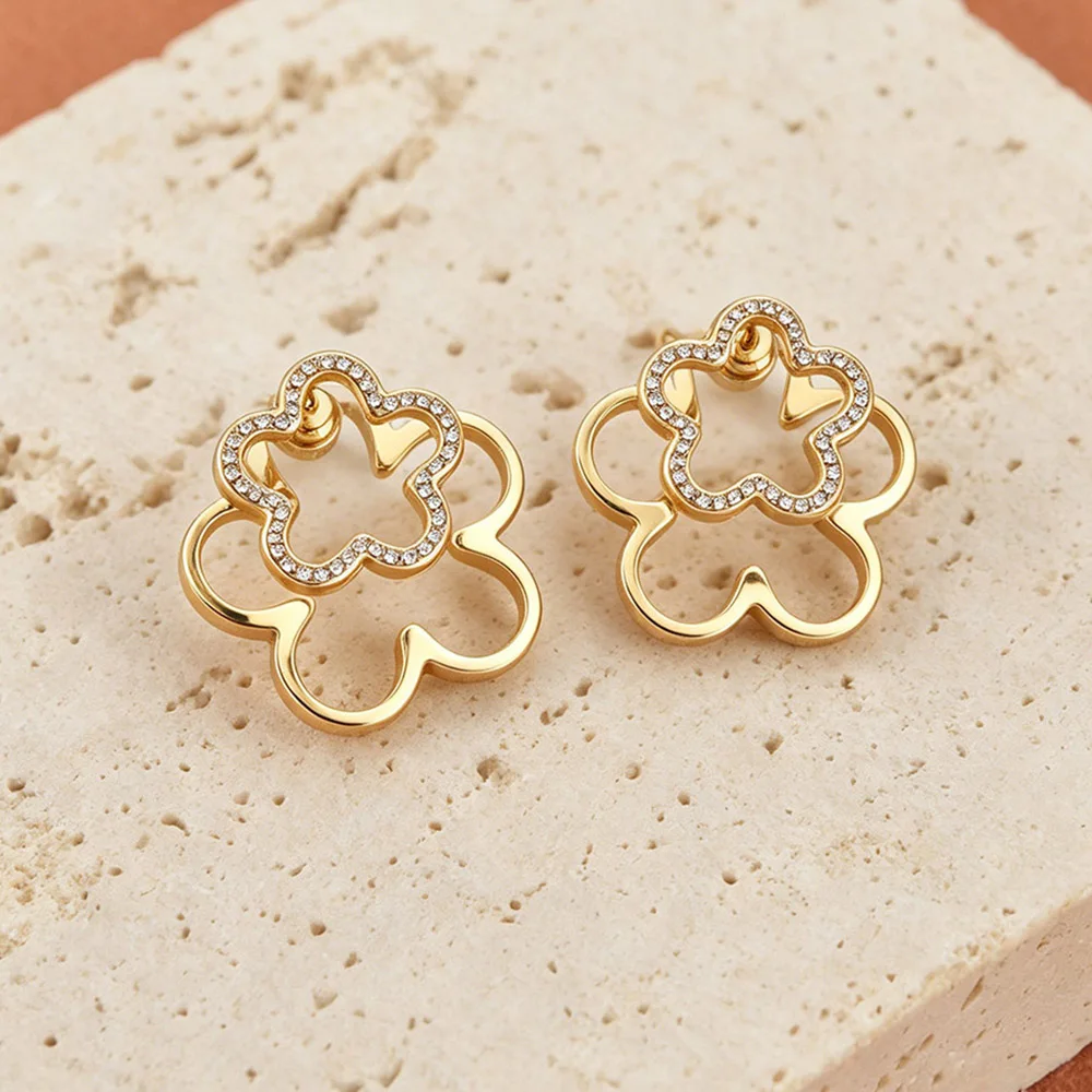 JeeMango Zarte Kreis-Ohrstecker mit vollem Zirkon für Damen, 18 Karat Gold, PVD-beschichteter Edelstahl, Ohrringe, Modeschmuck, E26104 – Detail 10