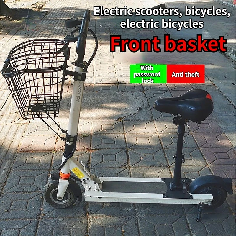 High Quality Electric Scooter Basket Waterproof  Anti-theft with Password Lock Front Storage Basket Vegetable Basket Bike Basket