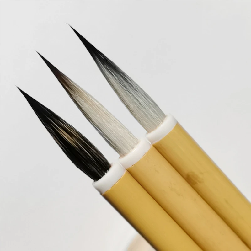 Cepillo de pelo de conejo pequeño para escritura Regular, pincel de caligrafía dorada esbelta, pintura china, pincel de dibujo de línea, suministro de arte