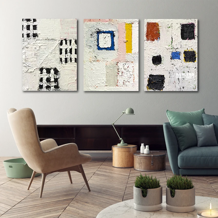 

Modern Art Painting Example, Canvas Abstract Acrylic Artwork, 3PCS Design Decoration, No Framed, Wall Pictures For Living Room