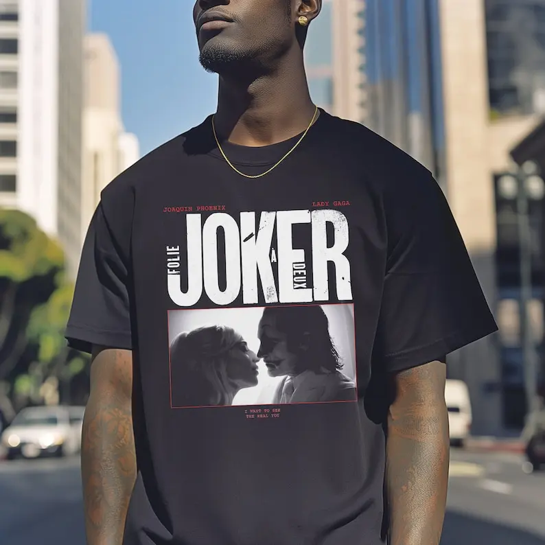 Joker: Folie a Deux T-Shirt Featuring Phoenix and Gaga - Perfect for Movie Night Outfits