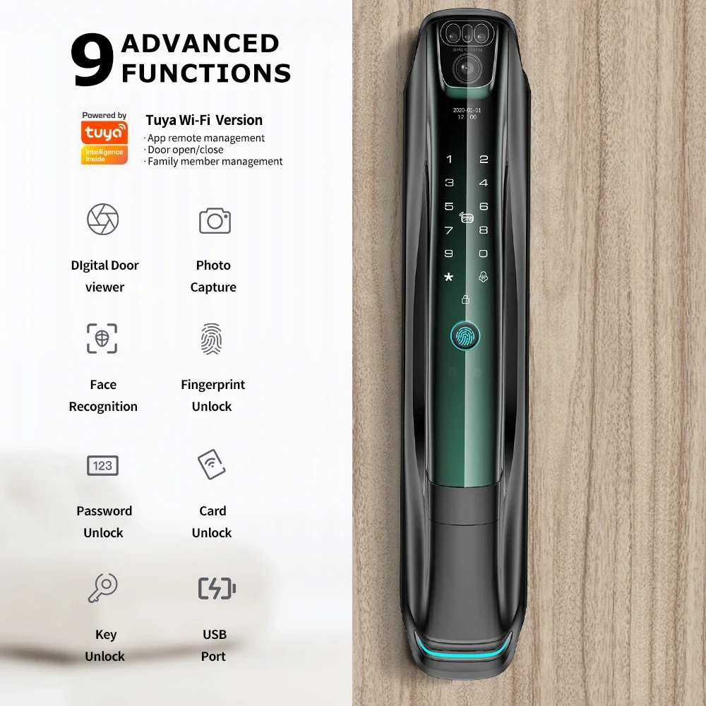 

Smart Glass Door Lock Tuya Fingerprint smart lock for glass door Sliding door smart lock TTlock