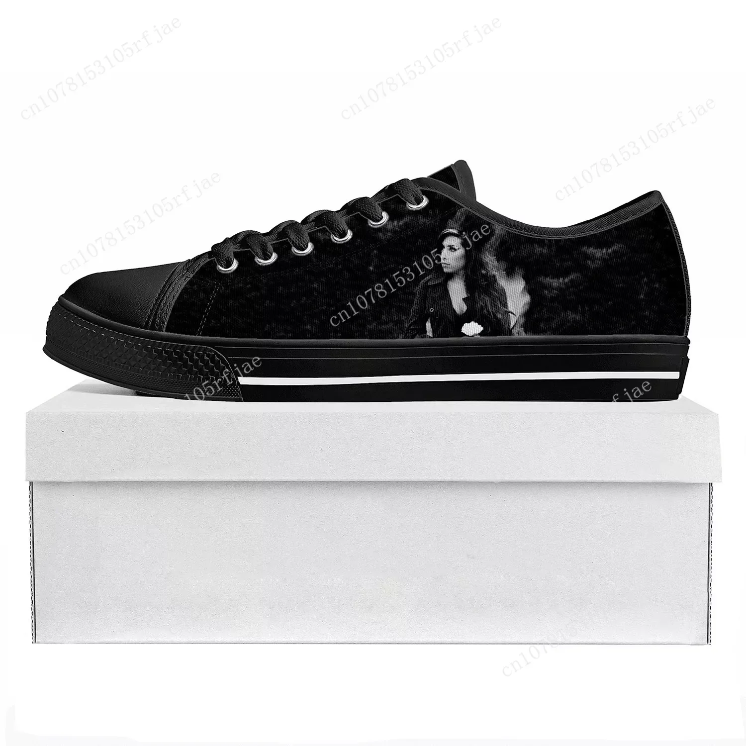 Amy Winehouse sepatu kets kanvas remaja Pria Wanita Sneakers kualitas tinggi Low Top sepatu kustom kanvas kasual pasangan