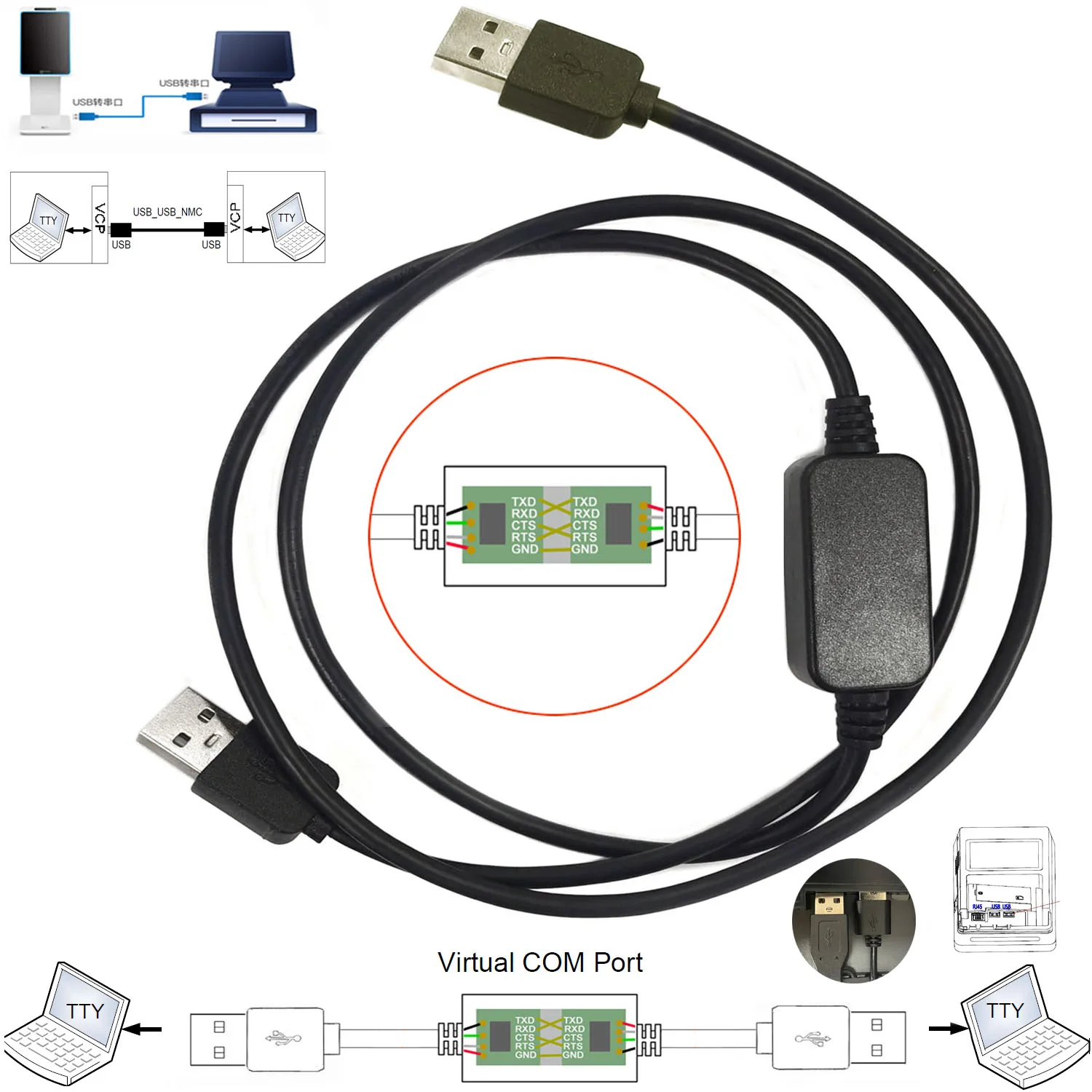 

Silabs CP2102 x2 USB Null модемный кабель для старого ПК и нового ПК, кабель для перемещения файлов ПК