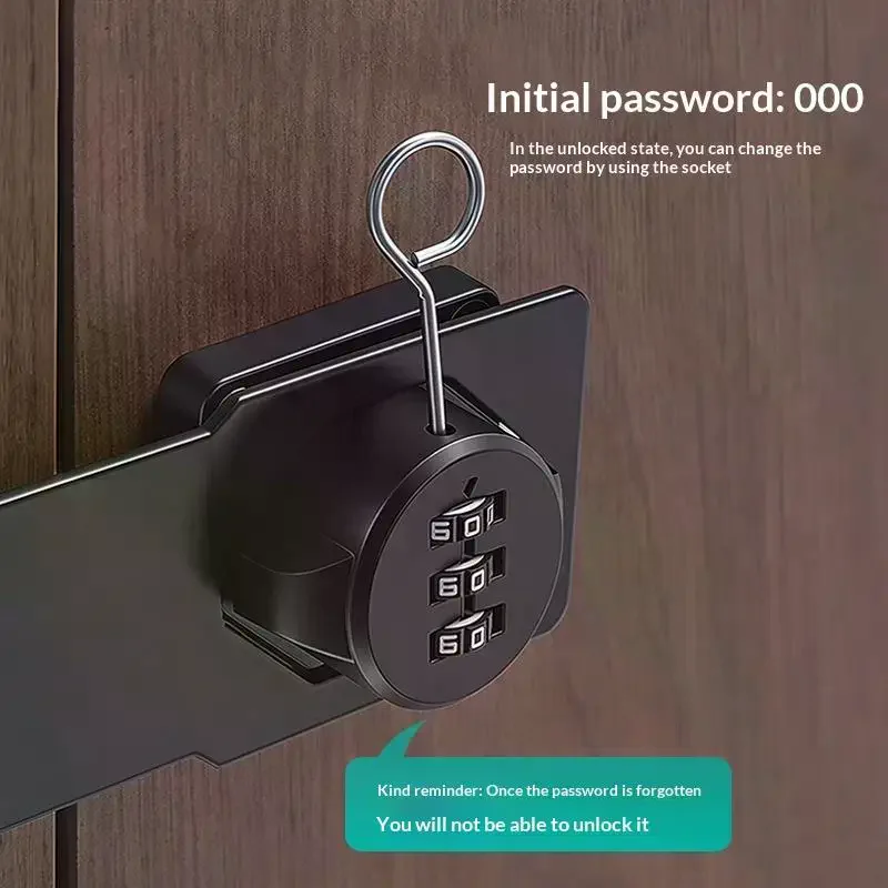 Keyless Cabinet Password Lock 3-Digit Combination Security Lock Easy Install for Drawer Locker Gym School Storage Box