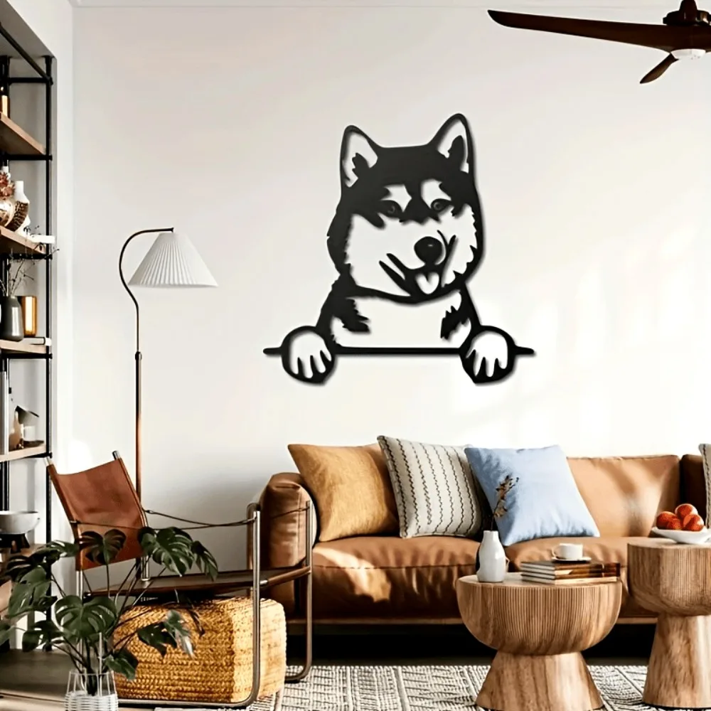 1pc Rustproof Aluminum Husky Wall Art - Metal Decor for Living Room Kitchen Indoor Outdoor