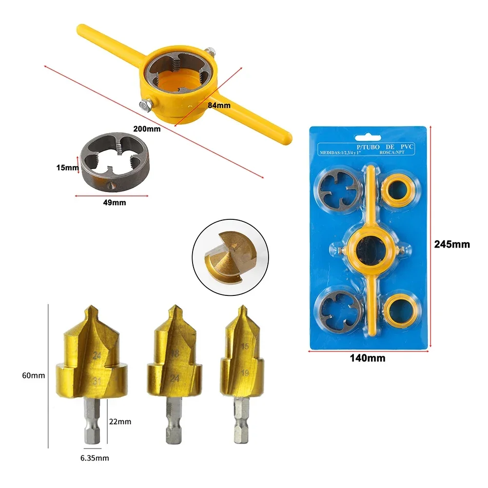 For DIY Pipe Repair PPR Riser Step Drill Bit Thread Making Drill Bit Coarse Thread Easy Installation High-speed Steel