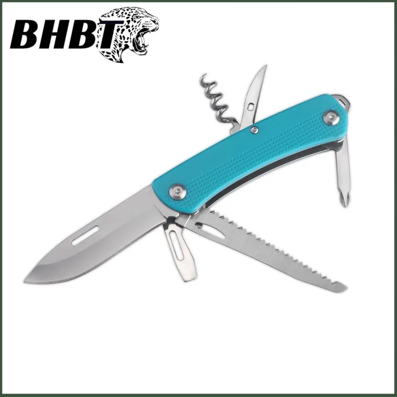 BHBT MIni Multifunction Folding Knife Multitool EDC Outdoor Camping Portable Pocket Knife Saw Screwdriver Wine Opener