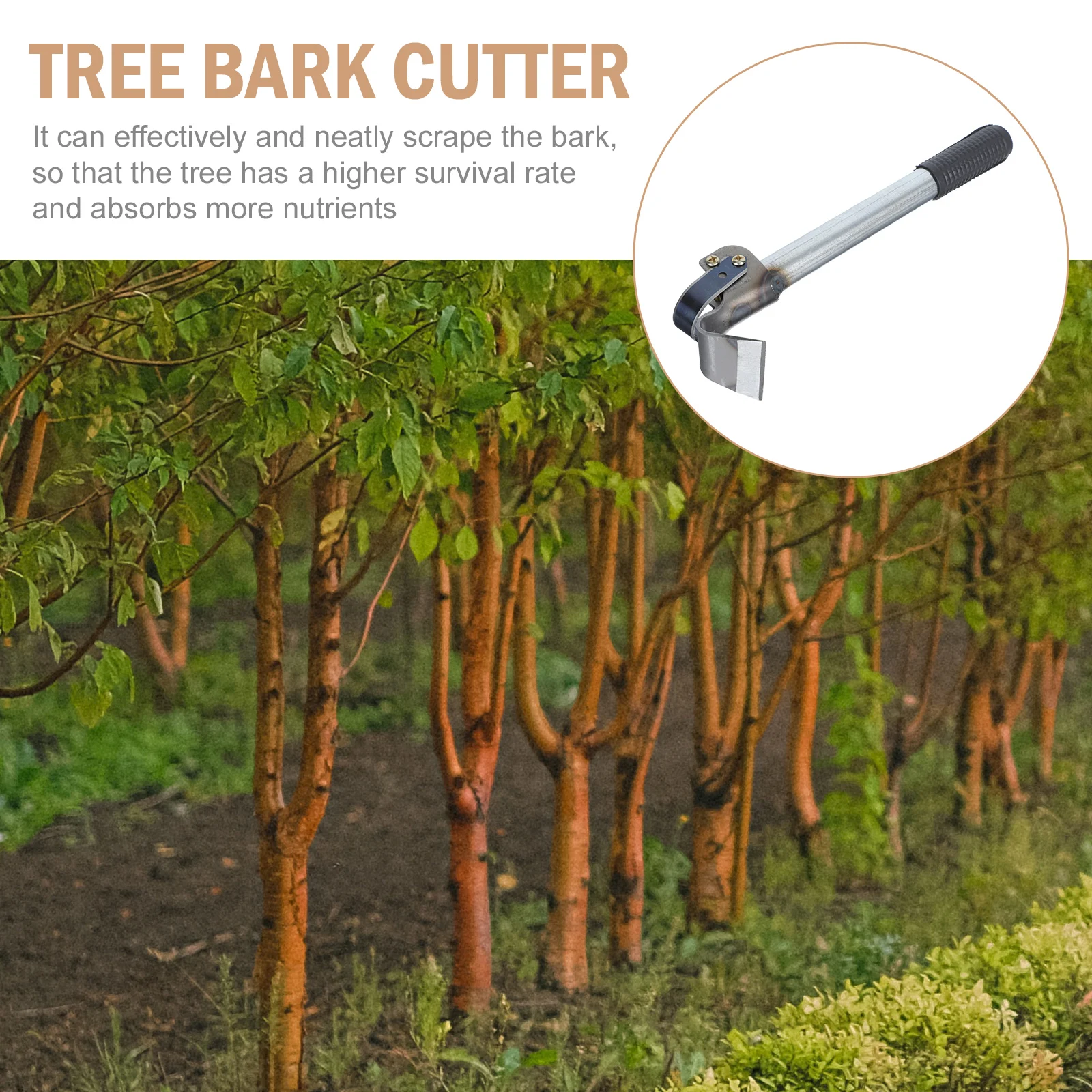 

Bark Scraper Tool For Gardening Manual Debarking Cutter Anti-Slip Handle Fruit Log Peeler Garden Scarping Tool Outdoor Yard Park