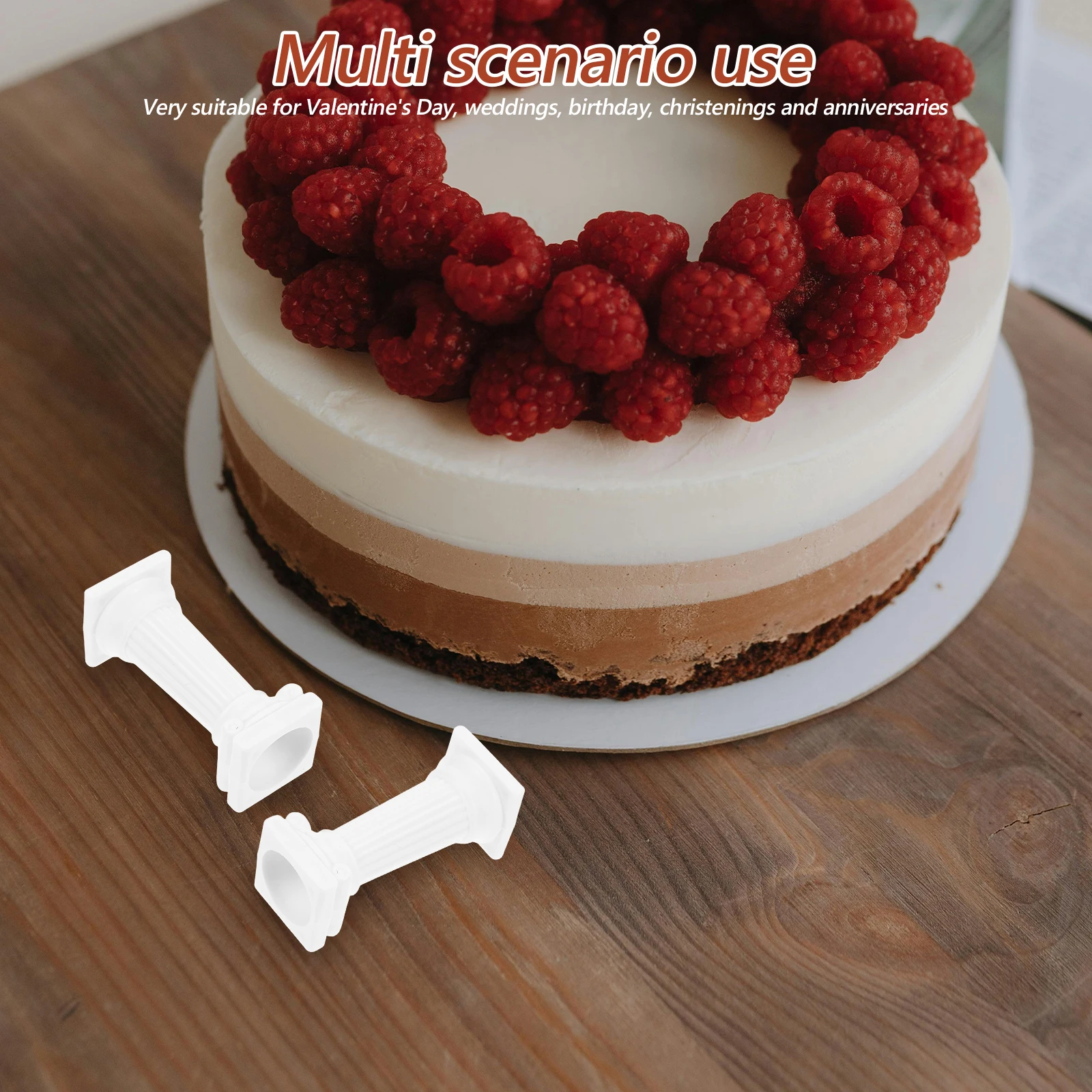 

8Pcs Cake Support Rods Plastic Pillars Roman Column for Tiered Cake Wedding Birthday Party Display Desert Table Display Stand