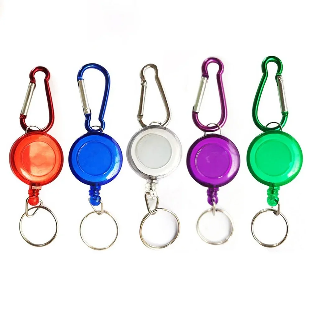 Multifunction Plastic Retractable Nurse Badge Reel Keychain Pull Retractable Keyring Key Chains Credential Holder