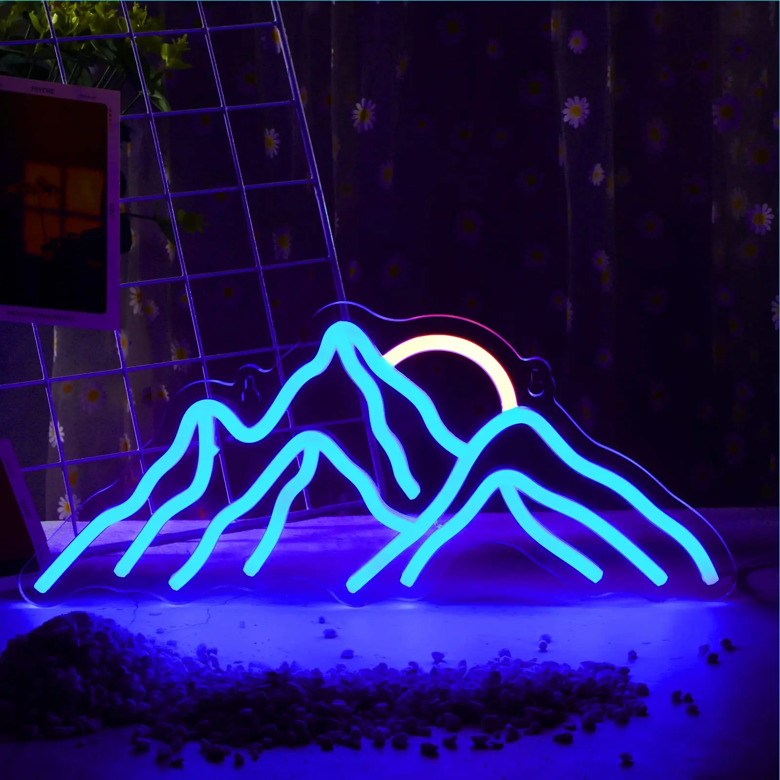 Custom Neon Light LED Mountain Sunrise for Home Wall Living Room Art Bedroom Decor Neon Lamp Bar Party Painting Exhibition Decor