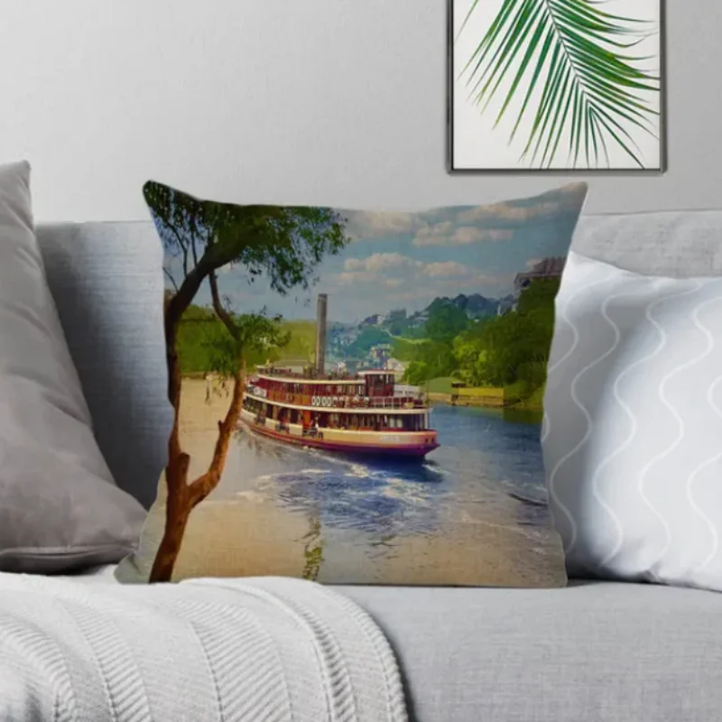 Retro Australian Ferry & Harbour Vintage Nautical Decor Cushion Covers Affordable Price Pillow Cases for Home Decor