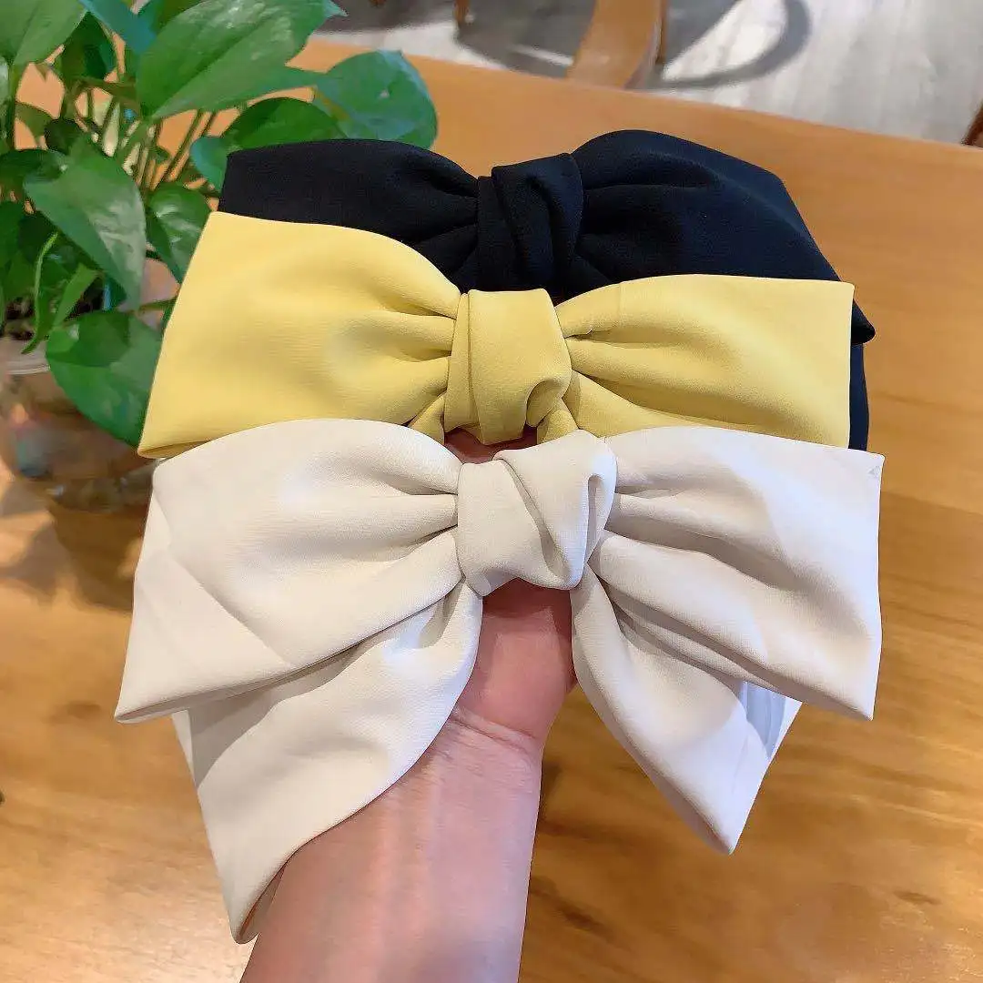 Candy Bow Spring Clip Hair Clip Satin Solid Barrette Bow Hairpin Temperament Girl Top Clip Female Elegant Drape Hair Accessoreis