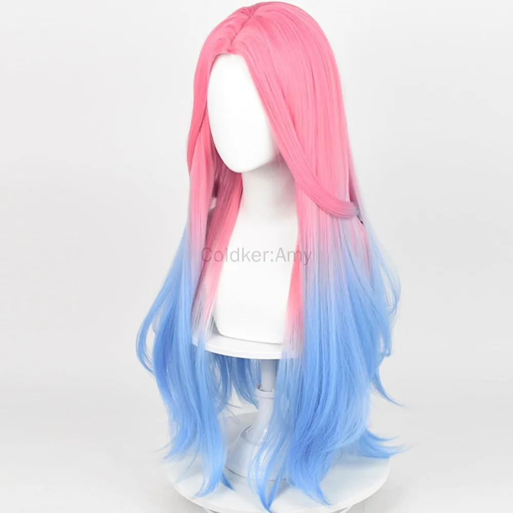 Mizi Cosplay perruque longue Anime rose bleu dégradé perruque 29 pouces cheveux synthétiques pour les femmes Halloween fête Cos accessoire