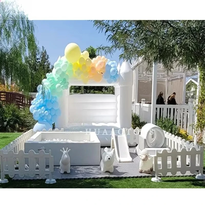 業務用高級パーティー用ホワイトソフトプレイ機器 インフレータブルバウンスハウス ボールピットプール CE認証 室内/屋外使用
