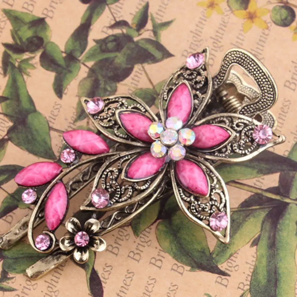 

Elegant Petal Hair Clip Accessories for Women Flower Girl Barrette Hairpin Pink Travel Floral Fancy Clips Vintage