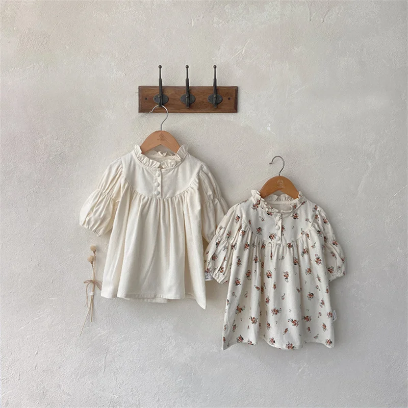 Sisters Clothes Spring Autumn Toddler Long Sleeve  Baby Cotton Floral Dress Newborn Girl Dress Baby Girl Cute One-piece