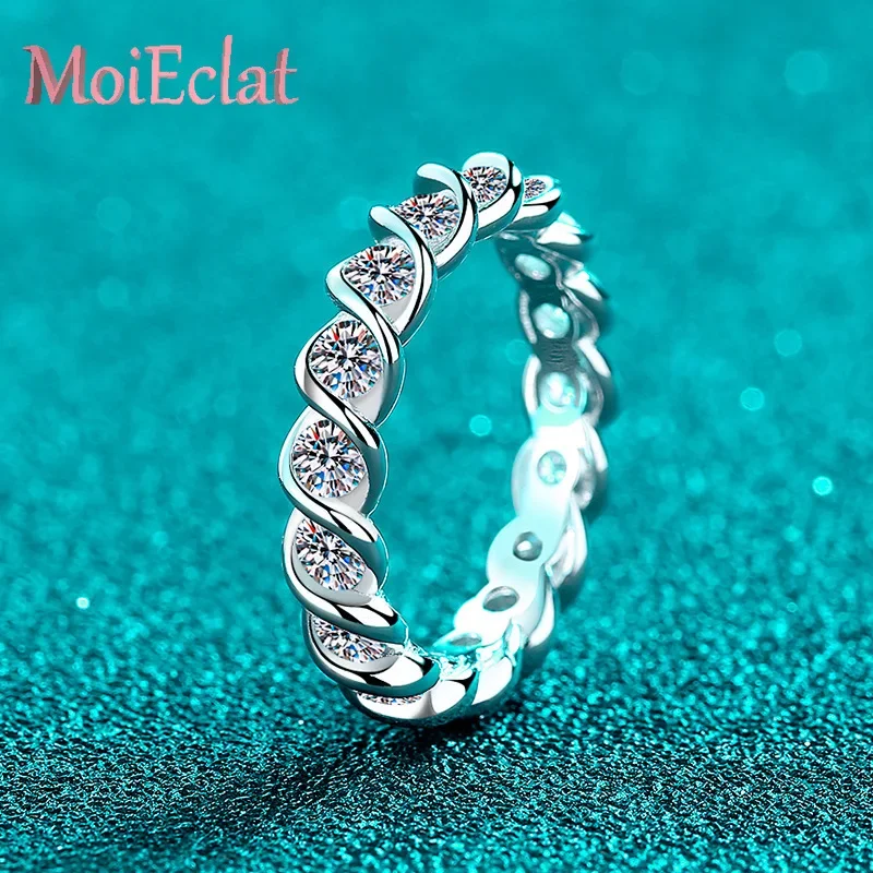Trendy Color D Full Moissanite 1.7carat Ring for Charms Women Luxury Screw Design Platinum Pt950 Rings Party Fine Jewelry Gift